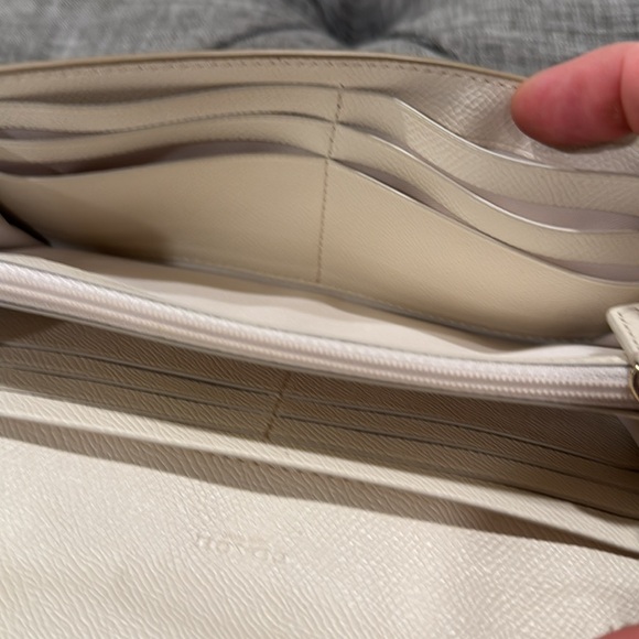 Coach Bag Cream Leather Wallet Gold Chain Crossbody - Picture 14 of 17